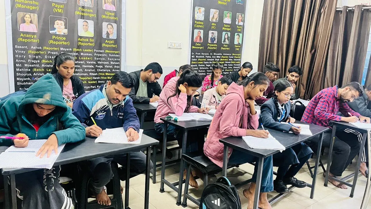 Learners participating in a classroom challenge